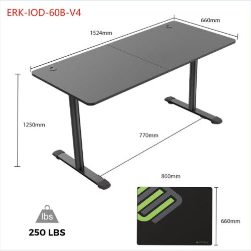Γραφείο - Eureka Ergonomic® ERK-IOD-60B-V4 152.4x66x77εκ.