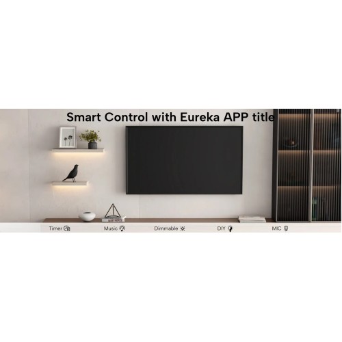 Ράφια τοίχου με φωτισμό - Eureka Ergonomic® ERK-AFS-17-WN-EU 400x180x36mm