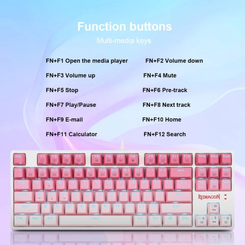 Gaming πληκτρολόγιο - Redragon K645W-GP-RGB (Pink)