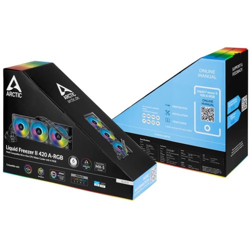 Arctic Liquid Freezer II - 420 A-RGB : All-in-One CPU Water Cooler with 420mm radiator and 3x P14 PW