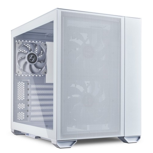 Lian Li O11 AIR MINI White PC Case ATX / M-ATX with 3 standard Fans (front 120mmx2, rear 120mmx1) Me